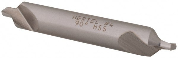 Hertel - #4 Plain Cut 90° Incl Angle High Speed Steel Combo Drill & Countersink - Caliber Tooling