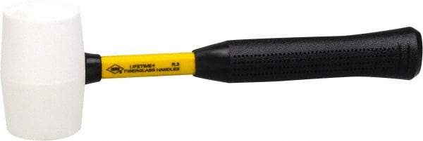 NUPLA - 1 Lb Head Soft Face Rubber Hammer - 13" OAL, 13" Long Fiberglass Handle with Grip - Caliber Tooling