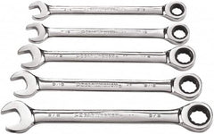 GearWrench - 5 Piece, 3/8" to 5/8", 12 Point Combination Wrench Set - Inch Measurement Standard, Chrome Finish - Caliber Tooling