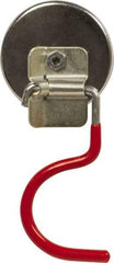 Mag-Mate - 38 Lb Max Pull Force, 5/16" Overall Height, 2.03" Diam, Ceramic Cup Magnet - Hook Style, 1-7/8" Clamp Opening, Chrome Plated - Caliber Tooling