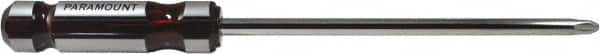 Paramount - #4, 13" OAL, Standard Phillips Screwdriver - 8" Blade Length, Round Shank, Acetate Handle - Caliber Tooling