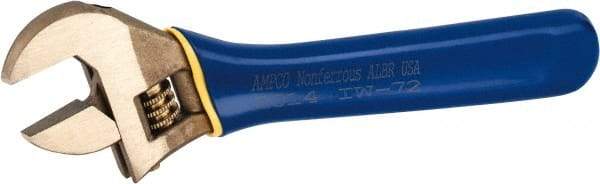 Ampco - 1-5/16" Jaw Capacity, 11" Insulated Adjustable Wrench - Steel, Plain Finish, 10-1/2" OAL - Caliber Tooling