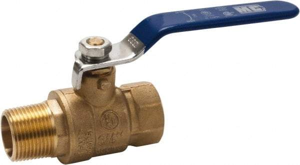 Midwest Control - 1" Pipe, Full Port, Brass Full Port Ball Valve - 2 Piece, FNPT x FNPT Ends, Vinyl Coated Metal Handle, 600 WOG, 150 WSP - Caliber Tooling