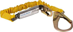 PRO-SAFE - 6' Long, 350 Lb Capacity, 1 Leg Locking Snap Hook Harness Shock Absorbing Lanyard - Polyester Webbing, Locking Rebar Snap Hook Anchorage Connection - Caliber Tooling