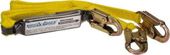 PRO-SAFE - 6' Long, 350 Lb Capacity, 2 Leg Locking Snap Hook Harness Shock Absorbing Lanyard - Polyester Webbing, Locking Snap Hook Anchorage Connection - Caliber Tooling