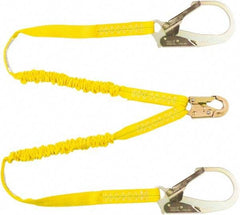 PRO-SAFE - 6' Long, 350 Lb Capacity, 2 Leg Locking Snap Hook Harness Shock Absorbing Lanyard - Polyester Webbing, Locking Rebar Snap Hook Anchorage Connection - Caliber Tooling