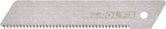 Olfa - 1 Piece Steel Serrated Blade - 142mm OAL, 5-37/64" Blade Length, 0.02" Blade Thickness - Caliber Tooling