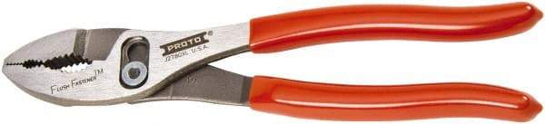 Proto - 8" OAL, 2-3/32" Jaw Length, 1-5/16" Jaw Width, Slip Joint Combination Pliers - 2 Positions, Serrated Jaw, Regular Nose Head, Standard Tool - Caliber Tooling