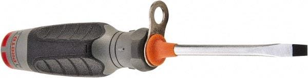 Proto - Tethered & Slotted Screwdriver - Round Shank, Ergonomic Handle - Caliber Tooling