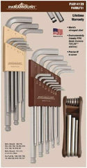 Paramount - 31 Piece L-Wrench/Fold-Up Combo Hex Key Set - Hex Range 0.05 to 3/8", Steel - Caliber Tooling