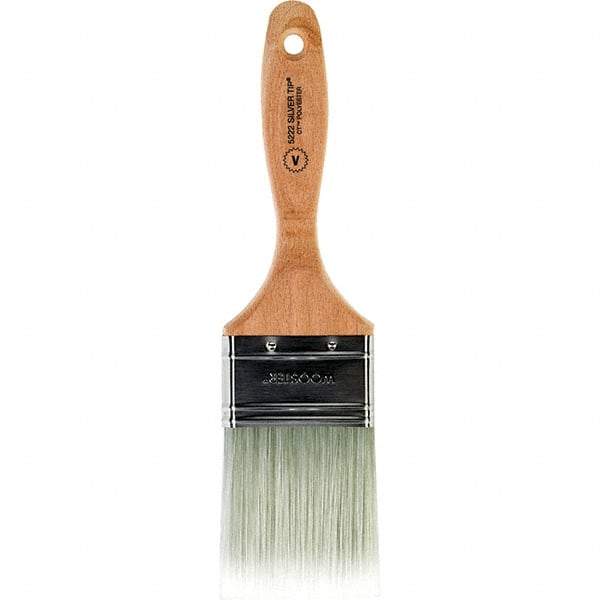 Wooster Brush - 2-1/2" Flat Synthetic Varnish Brush - 2-15/16" Bristle Length, 5.81" Wood Beavertail Handle - Caliber Tooling