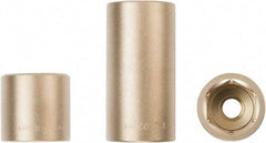 Ampco - 1/2" Drive, Standard Hand Socket - 6 Points, 1-5/8" OAL, Aluminum Bronze - Caliber Tooling