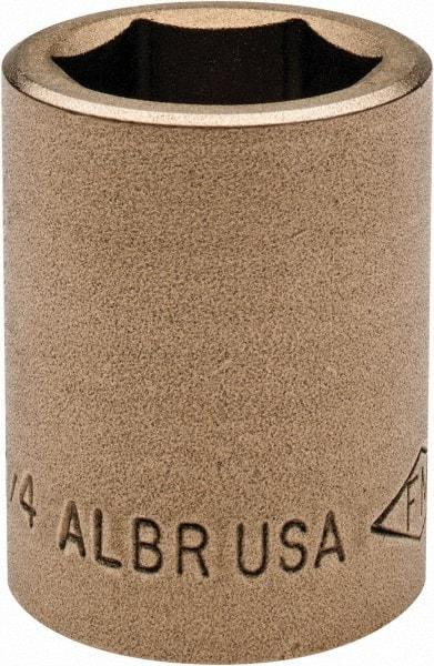 Ampco - 3/4", 1/2" Drive, Standard Hand Socket - 6 Points, 1-7/16" OAL, Aluminum Bronze - Caliber Tooling