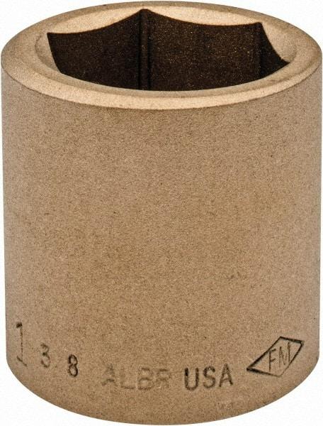 Ampco - 1-3/8", 3/4" Drive, Standard Hand Socket - 6 Points, 2" OAL, Aluminum Bronze - Caliber Tooling