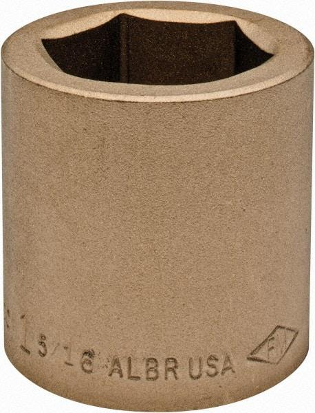 Ampco - 1-5/16", 3/4" Drive, Standard Hand Socket - 6 Points, 2" OAL, Aluminum Bronze - Caliber Tooling