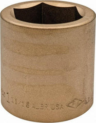 Ampco - 1-11/16", 3/4" Drive, Standard Hand Socket - 6 Points, 2-1/4" OAL, Aluminum Bronze - Caliber Tooling