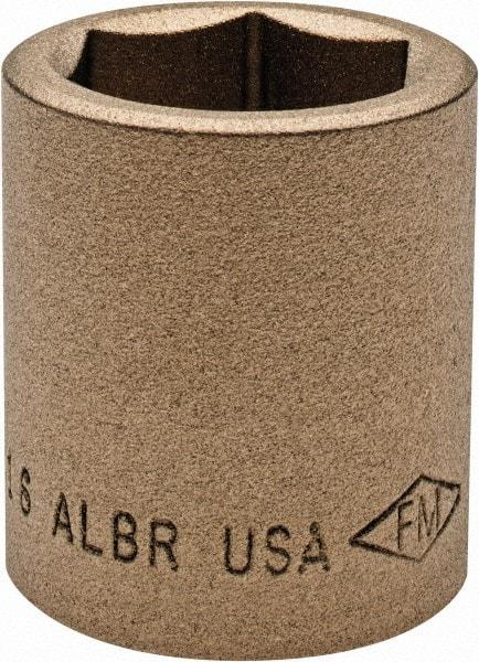 Ampco - 15/16", 1/2" Drive, Standard Hand Socket - 6 Points, 1-1/2" OAL, Aluminum Bronze - Caliber Tooling