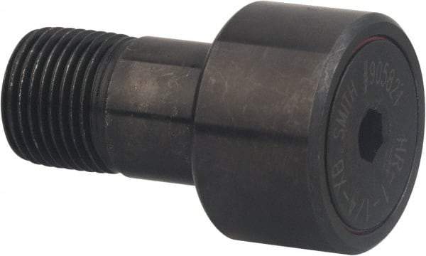 Accurate Bushing - 4" Roller Diam x 2-1/4" Width, 2" Stud Diam x 3-1/2" Length, Sealed Heavy Stud Cam Follower with Hex - Carbon Steel, 1-1/2" Thread Length, 2-12 Thread, 5-3/4" OAL, 35,980 Lb Dynamic Cap - Caliber Tooling