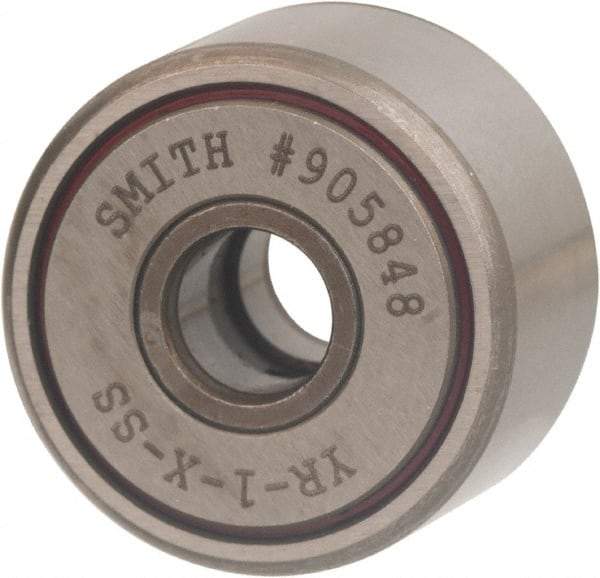 Accurate Bushing - 1-1/4" Roller Diam x 3/4" Width, Sealed Yoke Cam Follower - Stainless Steel, 0.81" OAL, 2,750 Lb Dynamic Cap - Caliber Tooling