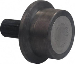 Accurate Bushing - 2-3/4" Roller Diam x 1-11/16" Width, 1" Stud Diam x 2-1/4" Length, Flanged Load Roller - Carbon Steel, 1-1/2" Thread Length, 1-14 Thread, 3-15/16" OAL, 5,120 Lb Dynamic Cap, 3,120 Lb Static Cap - Caliber Tooling