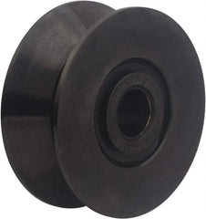 Accurate Bushing - 45mm Bore, 165mm Roller Diam x 68mm Width, Carbon Steel V-Grooved Yoke Roller - 148,100 N Dynamic Load Capacity, 71mm Overall Width - Caliber Tooling