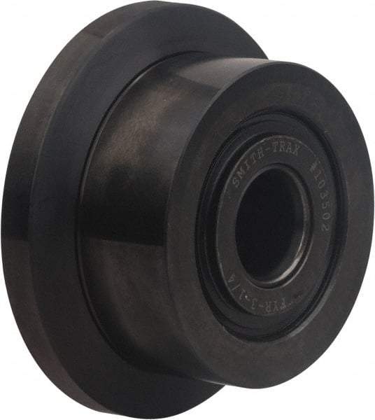 Accurate Bushing - 2-3/4" Bore, 7" Roller Diam x 3-3/4" Roller Width, Carbon Steel Flanged Yoke Roller - 42,400 Lb Dynamic Load Capacity, 3-7/8" Overall Width - Caliber Tooling