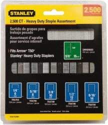 Stanley - 1/4" Wide Steel Heavy Duty Power Crown Staples - 1/4" Leg Length - Caliber Tooling