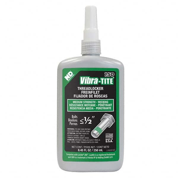 Vibra-Tite - 250 mL Bottle, Green, Medium Strength - Wicking Grade Threadlocker - Caliber Tooling