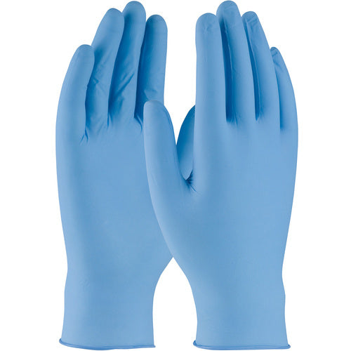 ‎63-332PF/M Disposable Gloves - Ambi-Dex Turbo Disposable Nitrile - 5 mil Blue - Powder Free - Text Grip - Exact Industrial Supply