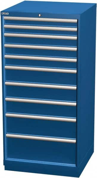 LISTA - 10 Drawer, Modular Storage Cabinet - Steel, 28-1/4" Wide x 28-1/2" Deep x 59-1/2" High, Blue - Caliber Tooling