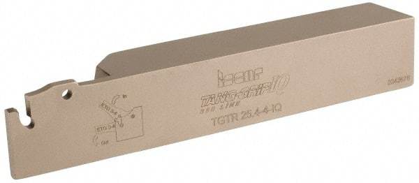 Iscar - External Thread, 1-1/4" Max Depth of Cut, 0.146" Min Groove Width, 5.905" OAL, Right Hand Indexable Grooving Cutoff Toolholder - 1" Shank Height x 1" Shank Width, TAG Insert Style, TGT Toolholder Style, Series Tang-GripIQ - Caliber Tooling