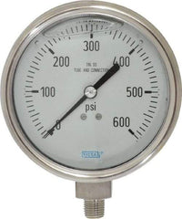 Wika - 4" Dial, 1/4 Thread, 0-600 Scale Range, Pressure Gauge - Lower Connection Mount, Accurate to 1% of Scale - Caliber Tooling