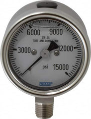 Wika - 2-1/2" Dial, 1/4 Thread, 0-15,000 Scale Range, Pressure Gauge - Lower Connection Mount, Accurate to 2-1-2% of Scale - Caliber Tooling