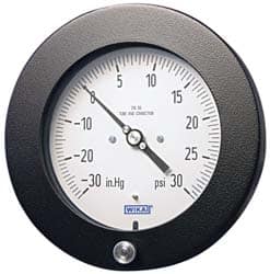 Wika - 4-1/2" Dial, 1/4 Thread, 0-1,000 Scale Range, Pressure Gauge - Lower Back Connection Mount, Accurate to 0.5% of Scale - Caliber Tooling