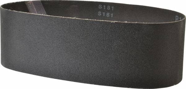 Made in USA - 3" Wide x 24" OAL, 120 Grit, Silicon Carbide Abrasive Belt - Silicon Carbide, Fine, Coated, X/Y Weighted Cloth Backing, Wet/Dry, Series S181 - Caliber Tooling