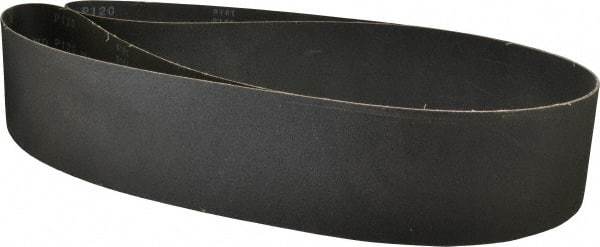 Made in USA - 4" Wide x 106" OAL, 120 Grit, Silicon Carbide Abrasive Belt - Silicon Carbide, Fine, Coated, X/Y Weighted Cloth Backing, Wet/Dry, Series S181 - Caliber Tooling