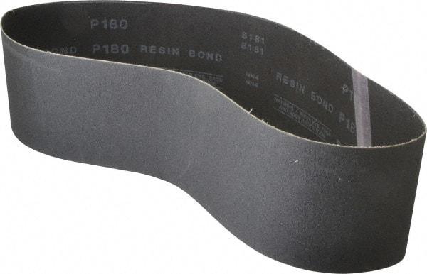 Made in USA - 4" Wide x 36" OAL, 180 Grit, Silicon Carbide Abrasive Belt - Silicon Carbide, Very Fine, Coated, X/Y Weighted Cloth Backing, Wet/Dry, Series S181 - Caliber Tooling