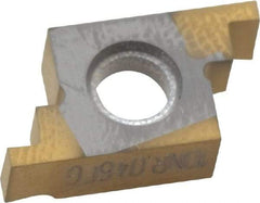 Seco - 04610NR FG Grade CP500, 0.046" Cutting Width Carbide Grooving Insert - 0.046" Max Depth of Cut, Right Hand, TiAlN/TiN Finish - Caliber Tooling