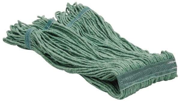 PRO-SOURCE - 5" Green Head Band, Medium PET Loop End Mop Pad - 4 Ply, Quick Change Connection, Use for General Purpose - Caliber Tooling