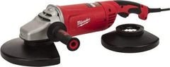 Milwaukee Tool - 7 & 9" Wheel Diam, 6,000 RPM, Corded Angle & Disc Grinder - 5/8-11 Spindle, 120 Volts, 15 Amps, Front Exhaust - Caliber Tooling