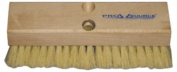 PRO-SOURCE - 2" Bristle Length, Tampico Scrub Brush - 10" OAL, Tapered Handle, Hardwood Block - Caliber Tooling