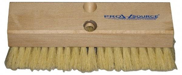 PRO-SOURCE - 2" Bristle Length, Polypropylene Scrub Brush - 10" OAL, Tapered Handle, Hardwood Block - Caliber Tooling