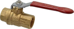 Value Collection - 1/2" Pipe, Full Port, Brass UL Listed Ball Valve - 1 Piece, Inline - One Way Flow, FNPT x FNPT Ends, Lever Handle, 600 WOG, 150 WSP - Caliber Tooling