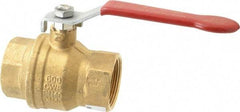 Value Collection - 1-1/2" Pipe, Full Port, Brass UL Listed Ball Valve - 1 Piece, Inline - One Way Flow, FNPT x FNPT Ends, Lever Handle, 600 WOG, 150 WSP - Caliber Tooling