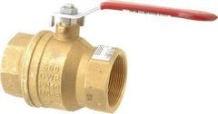 Value Collection - 2" Pipe, Full Port, Brass UL Listed Ball Valve - 1 Piece, Inline - One Way Flow, FNPT x FNPT Ends, Lever Handle, 600 WOG, 150 WSP - Caliber Tooling