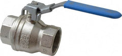 Value Collection - 1-1/2" Pipe, Full Port, Brass UL Listed Ball Valve - 1 Piece, Inline - One Way Flow, FNPT x FNPT Ends, Locking Lever Handle, 600 WOG - Caliber Tooling