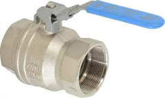 Value Collection - 2" Pipe, Full Port, Brass UL Listed Ball Valve - 1 Piece, Inline - One Way Flow, FNPT x FNPT Ends, Locking Lever Handle, 600 WOG - Caliber Tooling