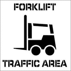 NMC - Forklift Traffic Area Stencil - 0.06 Inch Thick, Polyethylene, English - Caliber Tooling