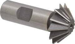 Value Collection - 1-1/2" Diam x 1/2" Width of Cut, 45° Included Angle, Shank Connection, Cobalt Single Angle Cutter - 3/4" Shank Diam, 2-3/4" Overall Length, Right Hand Cut, Uncoated - Caliber Tooling