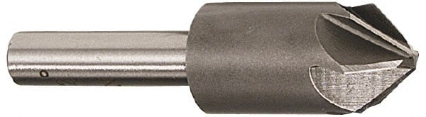 Interstate - 7/8" Head Diam, 1/2" Shank Diam, 6 Flute 90° Cobalt Countersink - Caliber Tooling